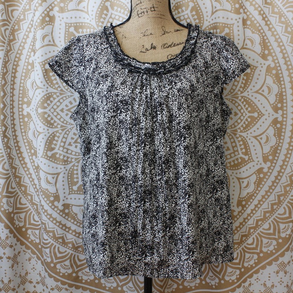 ANN KLEIN Cap Sleeve Top Blouse Like New Size L